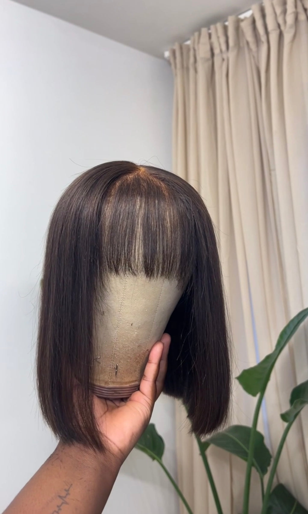 Bob avec Frange Lace 2*6 - Brun Naturel