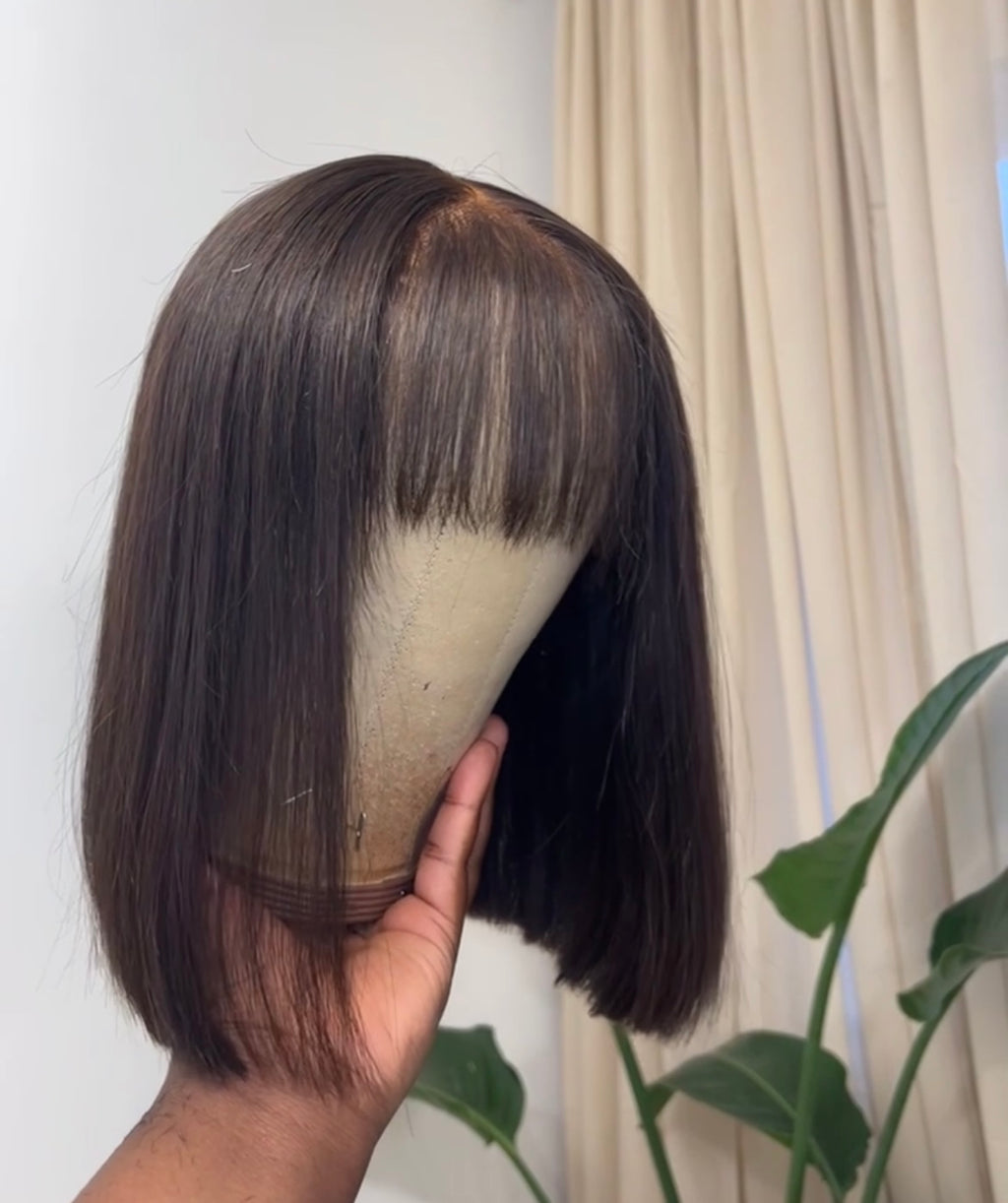 Bob avec Frange Lace 2*6 - Brun Naturel
