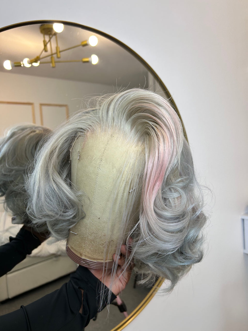 Bob Personnalisé Lace HD 13x4- Coloration Gris Platinium Rosé